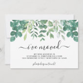 ユーカリ・グリーン私はアナウンスメントカードを移動した 案内状 (正面)