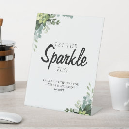 ユーカリ・グリーン結婚リーのスパークラー徴候 台座サイン