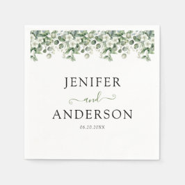 ユーカリ・グリーン結婚リー スタンダードカクテルナプキン