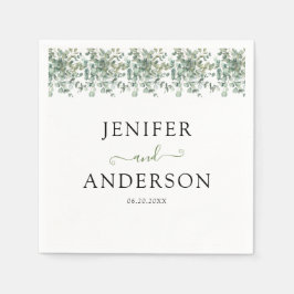 ユーカリ・グリーン結婚リー スタンダードカクテルナプキン