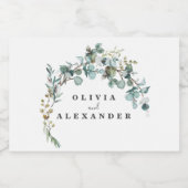 ユーカリ・グリーン結婚リー スパークリングワインラベル (シングルラベル)