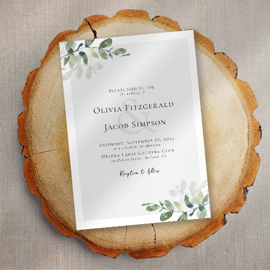 ユーカリ・グリーン結婚リー 招待状