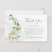 ユーカリ・グリーン葉リー・エレガントフローラ結婚ズ サンキューカード (正面)