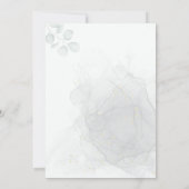 ユーカリ グリーン ウェディング ゴールド 招待状 (裏面)