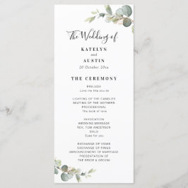 ユーカリ·グリーン·ウェディング·プログラム プログラム