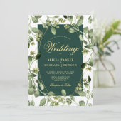 ユーカリ・グリーン・エメラルド・グリーン・金ゴールド結婚ズ 招待状 (スタンド正面)