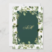 ユーカリ・グリーン・エメラルド・グリーン・金ゴールド結婚ズ 招待状 (裏面)