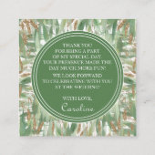 ユーカリ グリーン ゴールド グリッター ブライダル サンクス エンクロージャーカード (裏面)