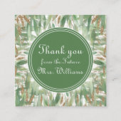 ユーカリ グリーン ゴールド グリッター ブライダル サンクス エンクロージャーカード (正面)