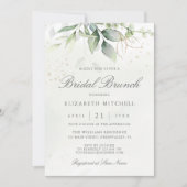 ユーカリ グリーン ゴールド リーフ ブライダル ブランシュ 招待状 (正面)