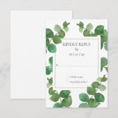 ユーカリ グリーン ゴールド 幾何学 結婚式 出欠カード (正面/裏面)