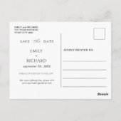 ユーカリ グリーン ゴールド Save the Date ポストカード (裏面)