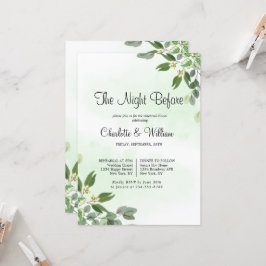 ユーカリ·グリーン·サキュクレント·リハーサル·ディナー 招待状