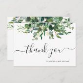 ユーカリ·グリーン·ブルー·ガムありがとう 招待状 (正面/裏面)