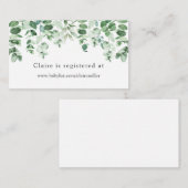 ユーカリ・グリーン・ベビー・シャワー登録 エンクロージャーカード (正面/裏面)