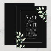 ユーカリ グリーン ボタニカル グリーン セーブ・ザ・デート 招待状 (正面/裏面)