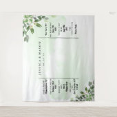 ユーカリ グリーン 多肉植物 ウェディング ブース タペストリー (正面)