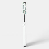 ユーカリ グリーン 白 モノグラム iPhoneケース (左側面)