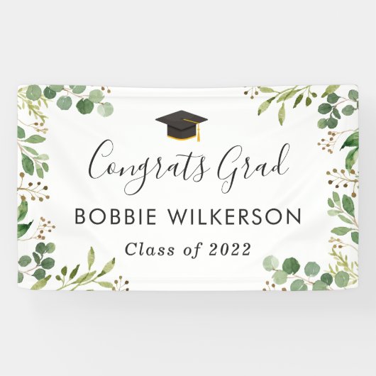 ユーカリ・グリーン・葉おめでとうズ卒業パーティー 横断幕 (横)