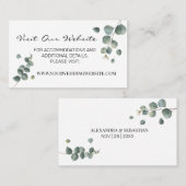 ユーカリ・グリ結婚ーナリーのウェブサイト挿入カード プレイスカード (正面/裏面)