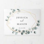 ユーカリ・グリ結婚ーナリーズ・トリフォールド招待状 三つ折り招待状 (カバー)