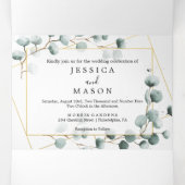 ユーカリ・グリ結婚ーナリーズ・トリフォールド招待状 三つ折り招待状 (内部中)