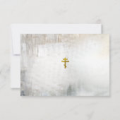 ユーカリ グレー ゴールド テクスチャー ブライダルシャワー サンキューカード (裏面)