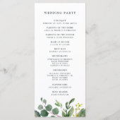 ユーカリ・グローブ結婚のセレモニー・プログラム プログラム (裏面)