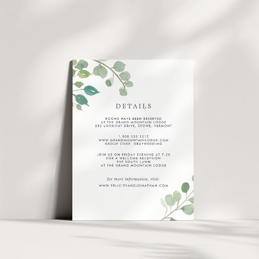 ユーカリ ゲスト詳細カード エンクロージャーカード