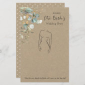 ユーカリ・ゲス・ザ・ドレス・ブライダルシャワー・ゲーム 便箋 (正面/裏面)