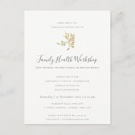 ユーカリ・コーラル・ローズピンクのクラフトワークショップイベント 案内ポストカード (正面)