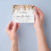 ユーカリ ゴールデン フォール バースデー セーブ ザ デート チラシ (手)