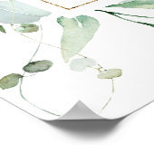 ユーカリ ゴールドフレーム ブライダルシャワー ウェルカムサイン ポスター (角)