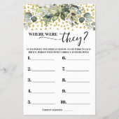 ユーカリ・ゴールド彼らがシャワーゲームカードを持っていた チラシ (正面)