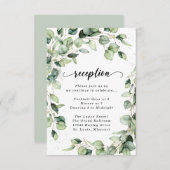 ユーカリ ゴールド ウォーターカラー レセプション エンクロージャー カード (正面/裏面)