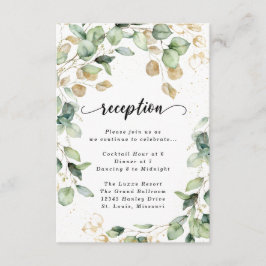 ユーカリ ゴールド ウォーターカラー レセプション 封入カード エンクロージャーカード