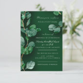 ユーカリ ゴールド グリーン ウェディング バースデー アニバーサリー 招待状 (スタンド正面)