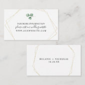 ユーカリ + ゴールド ジオメトリック フレーム 情報 エンクロージャーカード (正面/裏面)