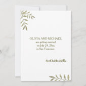 ユーカリ ゴールド ジオメトリック フレーム Save The Date 招待状 (裏面)