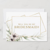 ユーカリ ゴールド ジオメトリック ブライズメイド プロポーズ カード (正面)