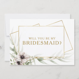 ユーカリ ゴールド ジオメトリック ブライズメイド プロポーズ カード