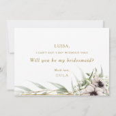 ユーカリ ゴールド ジオメトリック ブライズメイド プロポーズ カード (裏面)