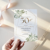 ユーカリ ゴールド ジオメトリック 50周年記念 招待状