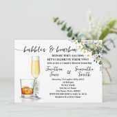 ユーカリ ゴールド バブル & バーボン カップルシャワー 招待状 (スタンド正面)