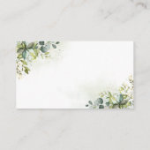 ユーカリ ゴールド ブライダルシャワー レシピをシェアするカード エンクロージャーカード (裏面)