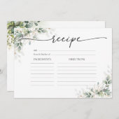 ユーカリ ゴールド ブライダル シャワー 大型 レシピ カード (正面/裏面)