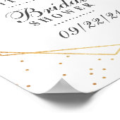 ユーカリ ゴールド 幾何学的な ブライダルシャワー ポスター (角)