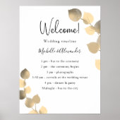 ユーカリ ゴールド 結婚式プログラム  ポスター (正面)