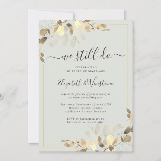 ユーカリ サージバーグ 緑の誓いの更新 招待状 (正面)