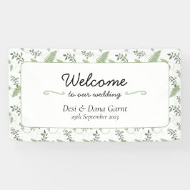 ユーカリ&シダリングや輪ウェルカムバナー 横断幕